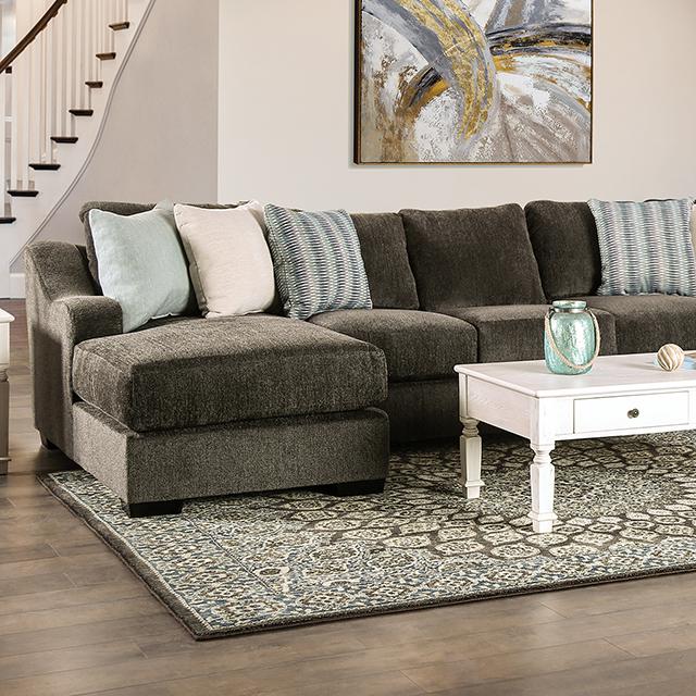 FARRINGDON Sectional, Dark Gray  Half Price Furniture