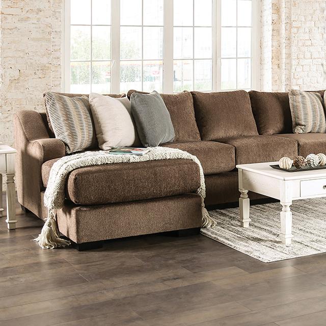 FARRINGDON Sectional, Brown  Half Price Furniture