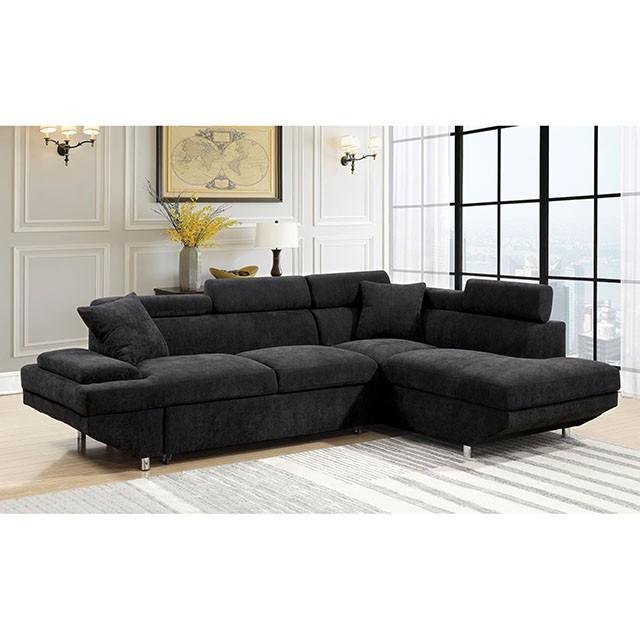 FOREMAN Sectional, Black  Half Price Furniture