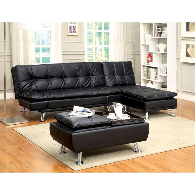 HAUSER Chaise, Black  Half Price Furniture