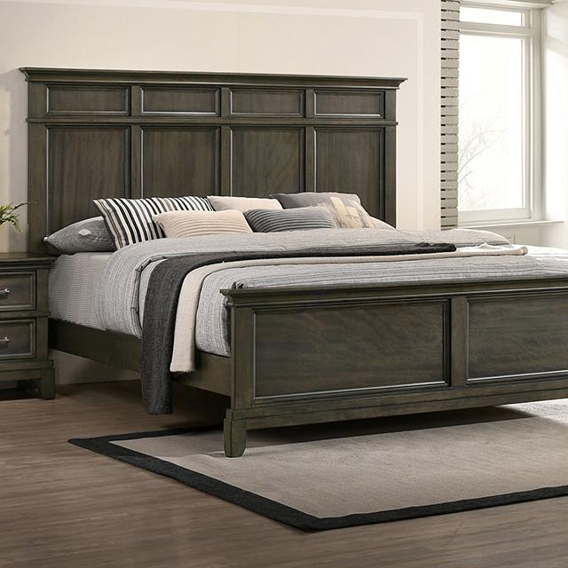 HOUSTON Cal.King Bed, Gray HOUSTON Cal.King Bed, Gray Half Price Furniture