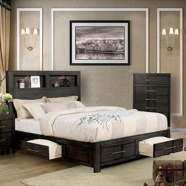 KARLA Cal.King Bed, Gray  Half Price Furniture