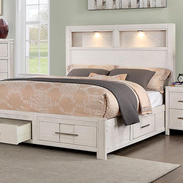 KARLA Cal.King Bed, White  Half Price Furniture