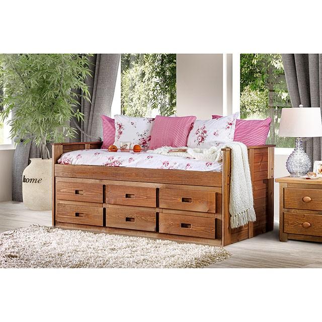 LIA Twin Captain Bed w/ 1 Slat Kit (*Mattress Ready)  Half Price Furniture