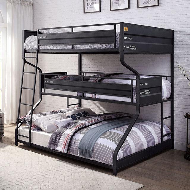 LODIDA Full/Twin/Queen Triple Decker Bed  Half Price Furniture