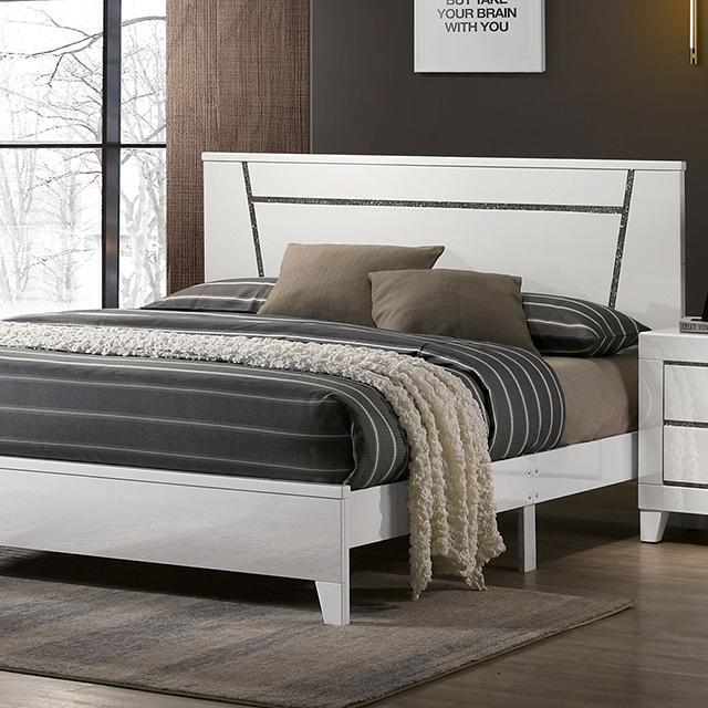 MAGDEBURG Cal.King Bed, White MAGDEBURG Cal.King Bed, White Half Price Furniture