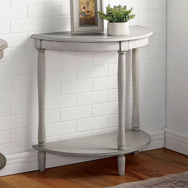 MENTON Side Table, Antq. White  Half Price Furniture