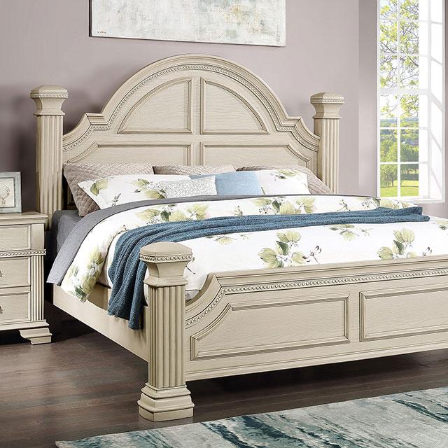 PAMPHILOS Cal.King Bed, White  Half Price Furniture