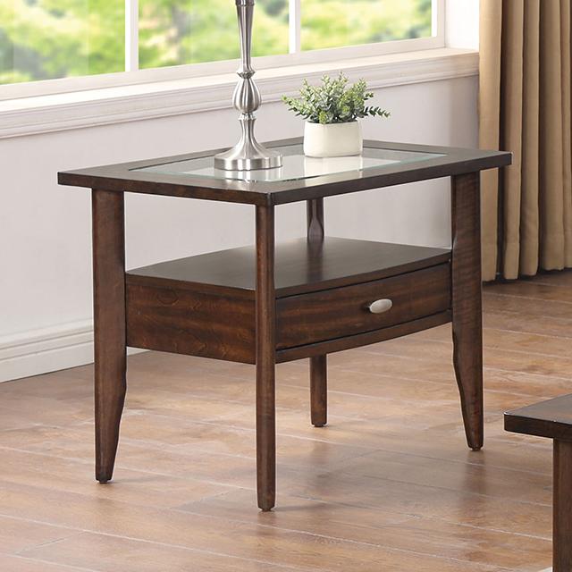 RIVERDALE End Table, Dark Walnut  Half Price Furniture