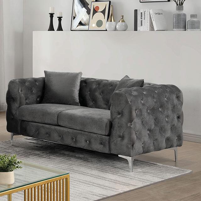 SAPPHIRA Loveseat, Dark Gray  Half Price Furniture