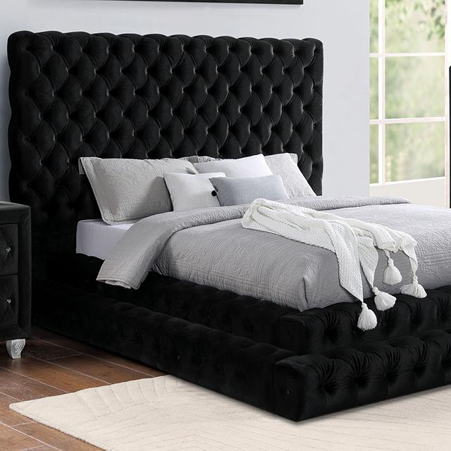 STEFANIA E.King Bed, Black  Half Price Furniture