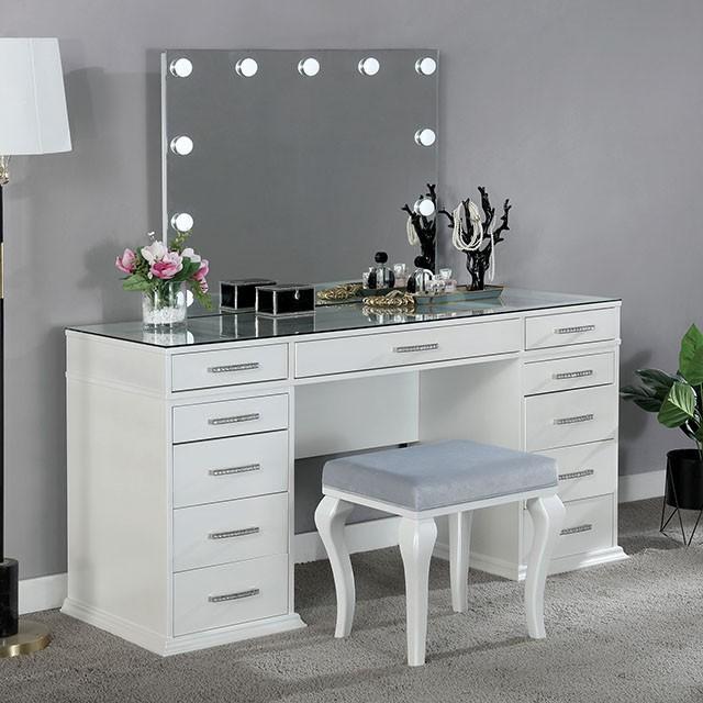 VALENTINA Vanity Set, White VALENTINA Vanity Set, White Half Price Furniture