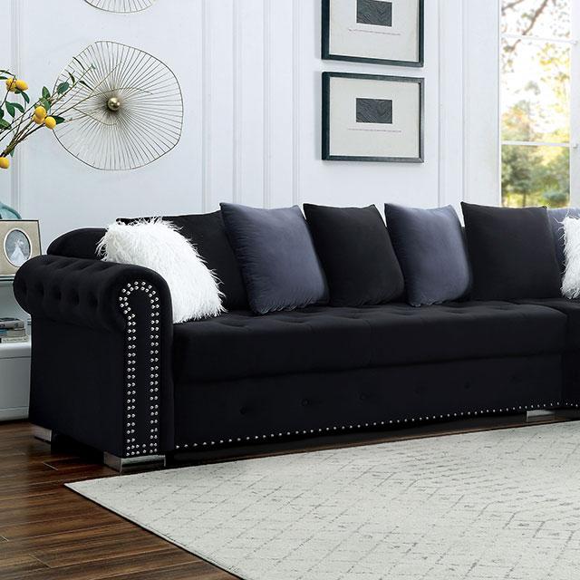WILMINGTON Sectional, Black  Half Price Furniture