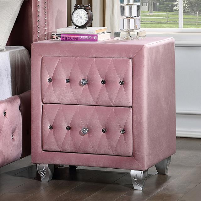 ZOHAR Night Stand, Pink  Half Price Furniture