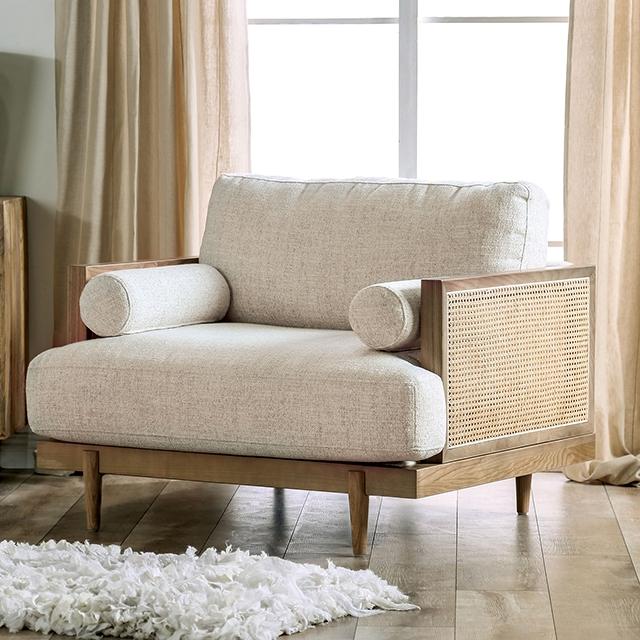 ALESUND Chair, Beige/Light Oak  Las Vegas Furniture Stores
