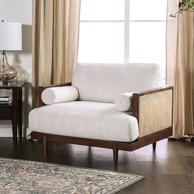 ALESUND Chair, Beige/Walnut  Las Vegas Furniture Stores