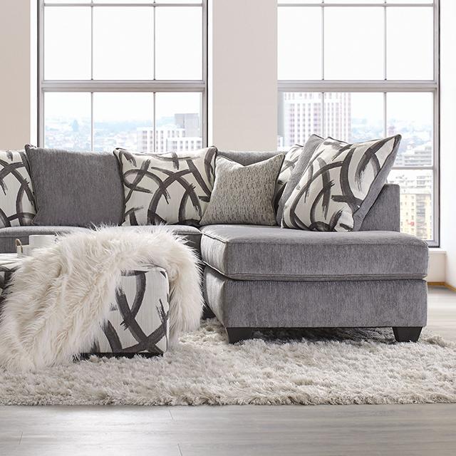 AMERSHAM Sectional, Gray  Half Price Furniture