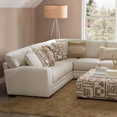 CARLETON Sectional, Ivory/Tan  Half Price Furniture