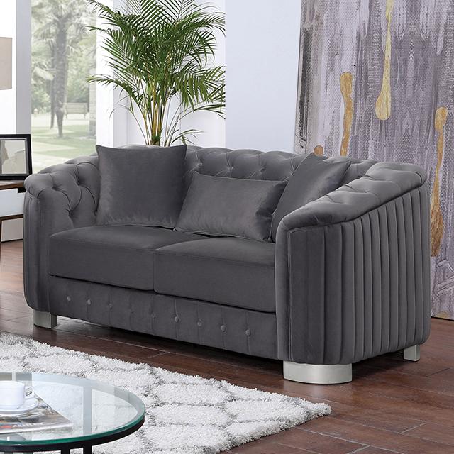 CASTELLON Loveseat, Dark Gray  Half Price Furniture