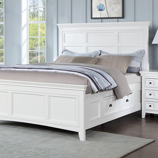CASTILE Cal.King Bed, White CASTILE Cal.King Bed, White Half Price Furniture