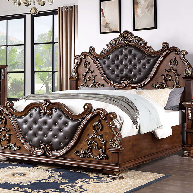 ESPARANZA Cal.King Bed, Brown Cherry  Half Price Furniture