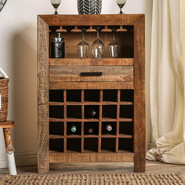GALANTHUS Wine Cabinet, Weathered Natural Tone  Half Price Furniture