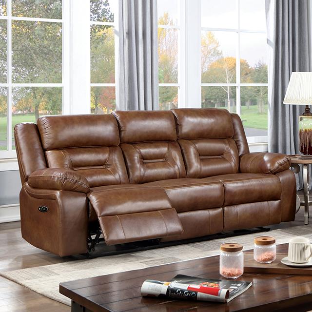 GILES Power Sofa, Brown  Half Price Furniture