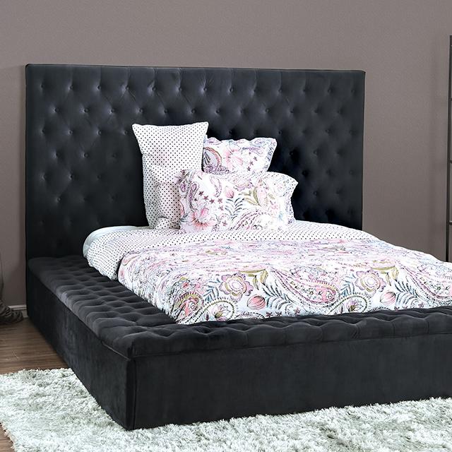 GOLATI Cal.King Bed, Black  Half Price Furniture