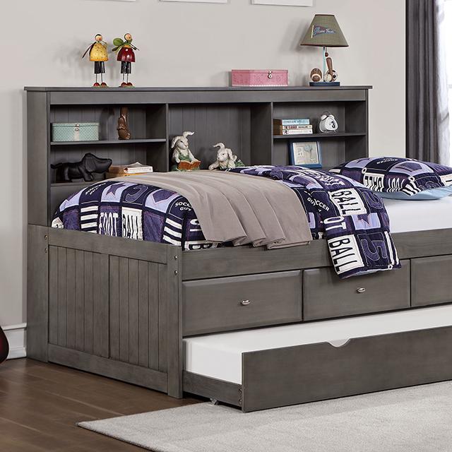 TIBALT Full DayBed w/ Trundle, Dark Gray  Half Price Furniture