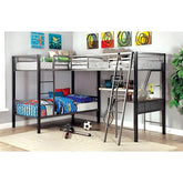 BALLARAT Silver Triple Twin Bunk Bed w/ Desk Half Price Furniture