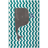 BARON 5' X 8', Area Rug, Whale, Teal/Gray Half Price Furniture
