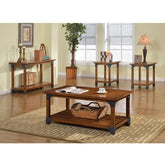 BOZEMAN Antique Oak 3 Pc. Table Set Half Price Furniture