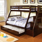 Ellington Dark Walnut Twin/Full Bunk Bed Half Price Furniture
