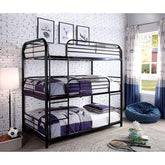 Opal Ii Black Twin Triple Decker Bed Half Price Furniture