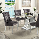 REGENSDORF Dining Table, Metallic Silver Half Price Furniture