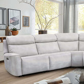 EDMONDUS Power Sectional, Light Taupe Half Price Furniture