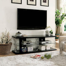 Ernst Black/Clear 60" TV Stand Half Price Furniture