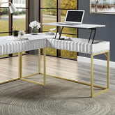 FREIBURG Corner Desk, Antique White Half Price Furniture