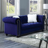 GIACOMO Loveseat, Blue Half Price Furniture
