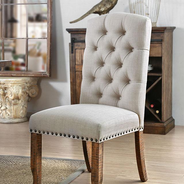Gianna Rustic Pine/Ivory Side Chair (2/CTN) Half Price Furniture