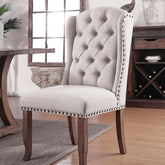 Gianna Rustic Pine/Ivory Wingback Chair (2/CTN) Half Price Furniture