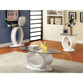 LODIA III White End Table, White Half Price Furniture