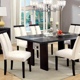 Luminar Black Glass-Insert Dining Table Half Price Furniture