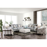 Misty Blue/Gray Stripe Chair Half Price Furniture