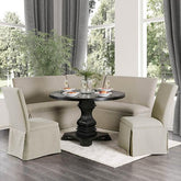 NERISSA Antique Black Round Table, Antique Black Half Price Furniture