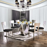 NOVA Silver/Black Dining Table Half Price Furniture
