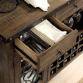 PAULINA Rustic Walnut Server Half Price Furniture