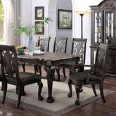Petersburg Dark Gray Dining Table w/ 1x18"Leaf Half Price Furniture