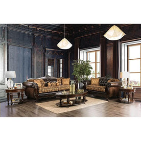 Quirino Tan/Dark Brown Sofa Half Price Furniture
