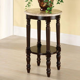 Santa Clarita Dark Cherry/Ivory Round Stand Half Price Furniture